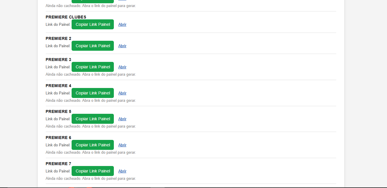 Configuração de Canais